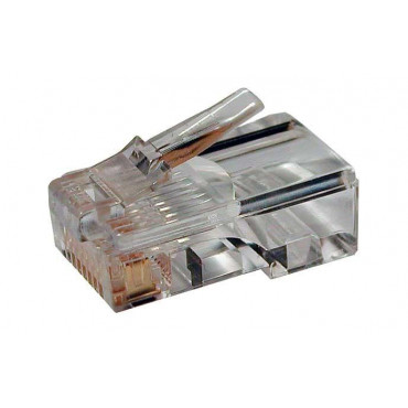 Разъем RJ45 8P8C кат.5E UTP PLUG-8P8C-U-C5-100 для ож и мж кабеля Hyperline 49377