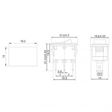 Выключатель клавишный 250В 6А (3с) ON-ON черн. Mini (RWB-202; SC-768) Rexant 36-2130