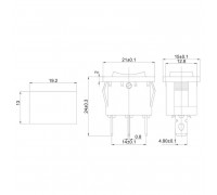 Выключатель клавишный 250В 6А (3с) ON-OFF-ON красн. с нейтралью Mini (RWB-205; SC-768) REXANT 36-2144