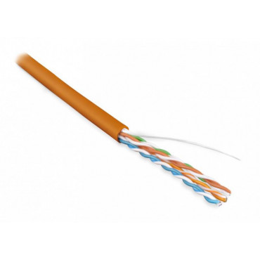 Кабель витая пара U/UTP кат.5e 4х2х24AWG solid LSZH нг(А)-HF UUTP4-C5E-S24-IN-LSZH-OR-305 оранж. (уп.305м) Hyperline 46858