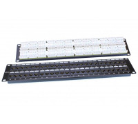 Патч-панель PP3-19-48-8P8C-C5E-110D 19дюйм. 2U 48 порт. RJ45 кат. 5e Dual IDC ROHS черн. Hyperline 246100