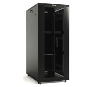 Шкаф напольный TTB-4261-DD-RAL9004 19дюйм 42U 2055х600х1000 перед. и задняя перфор. двери (75проц.) ручка с замком крыша нового типа черн. (RAL 9004) (разобранный) Hyperline 392681