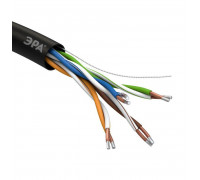 Кабель витая пара U/UTP кат.5E 4х2х24AWG solid CCA PE Outdoor Simple черн. (м) Эра Б0044436