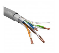 Кабель витая пара F/UTP кат.5E 4х2х24AWG solid CU PVC сер. (м) Эра Б0044688