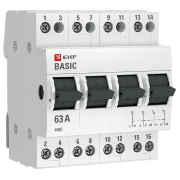 Переключатель трехпозиционный 4п 63А Basic EKF tps-4-63